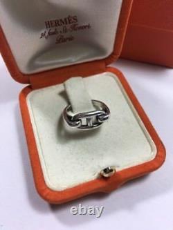 Vintage Hermes Sterling Silver H Charm Farandole Chaine D’anecre Cheval Bit Ring