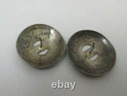 Vintage Jayne Demarcay Earrings Sterling Silver Modernist Pierced 925 Signé