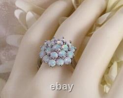 Vintage Jewellery Sterling Silver Ring Opales Antique Deco Jewelry Extra Grand V
