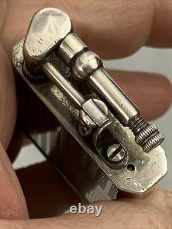 Vintage Sterling Silver Hermanns Pocket Lighter With Concealed / Hidden Watch
