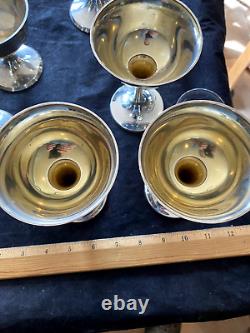 Vintage Whiting Gorham Sterling Silver Goblets Set Of 3 For 1 Price 5 G/w<br/> Translation: Ensemble de 3 calices en argent sterling Whiting Gorham vintage pour 1 prix 5 G/w